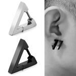 Black Triangle Geometric Unisex Punk Rock Stainless Steel Earring