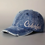 Vintage Distressed Denim Baseball Cap