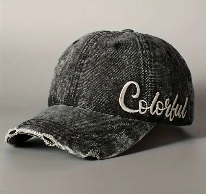 Vintage Distressed Denim Baseball Cap