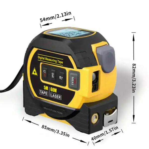 1pc Laser Tape Measure 3 In 1